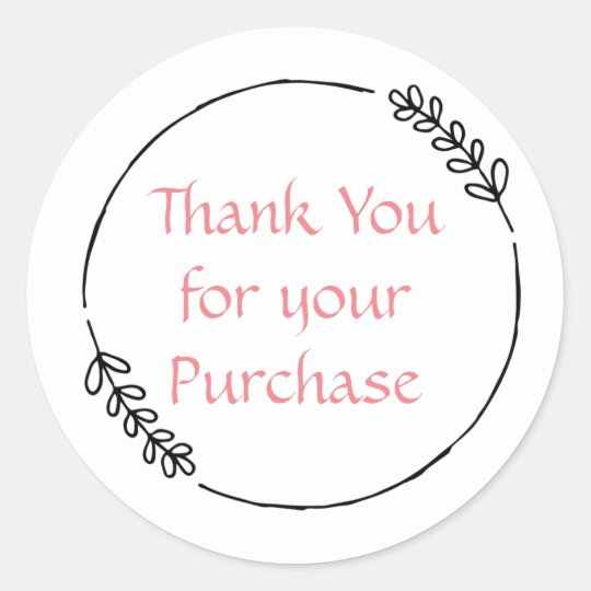 Thank You for your Purchase Classic Round Sticker