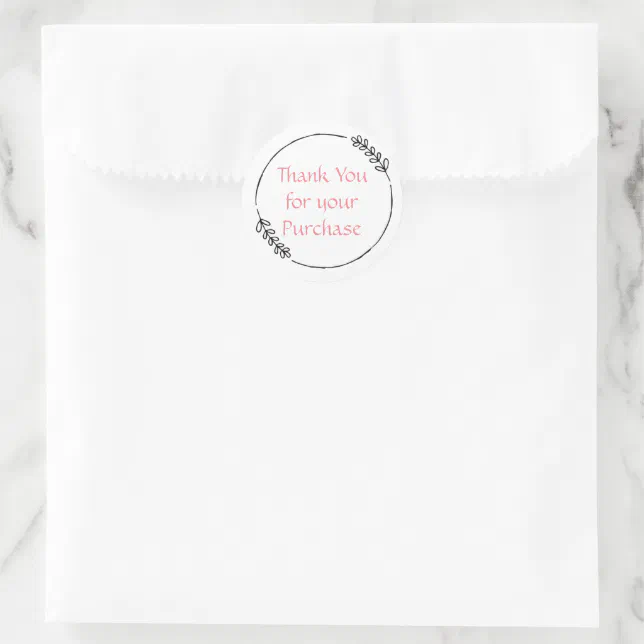 Thank You for your Purchase Classic Round Sticker | Zazzle