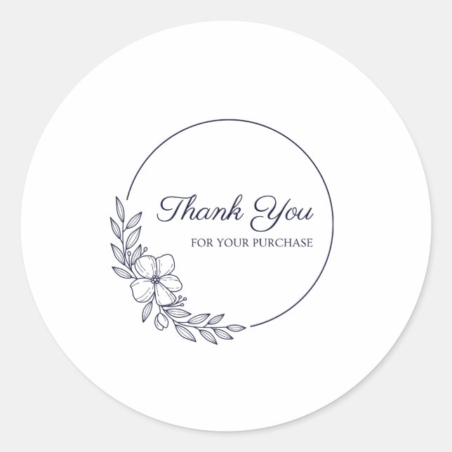 THANK YOU for your purchase Classic Round Sticker (Front)