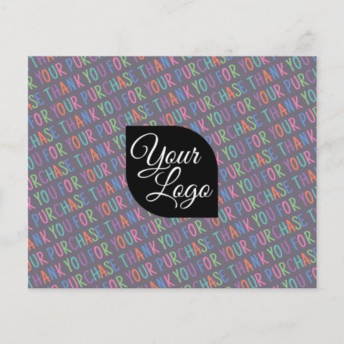  Thank You For Your Purchase Colorful Fun Add Logo