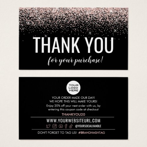 Thank You For Your Purchase Discount Insert Card