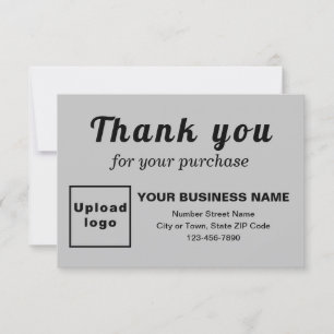 Thank You For Your Purchase Gray Flat Card