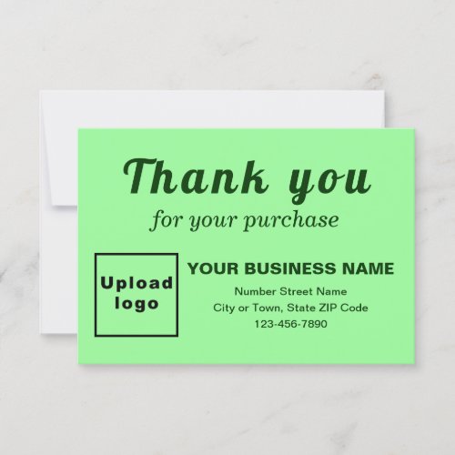 Thank You For Your Purchase Light Green Flat Card