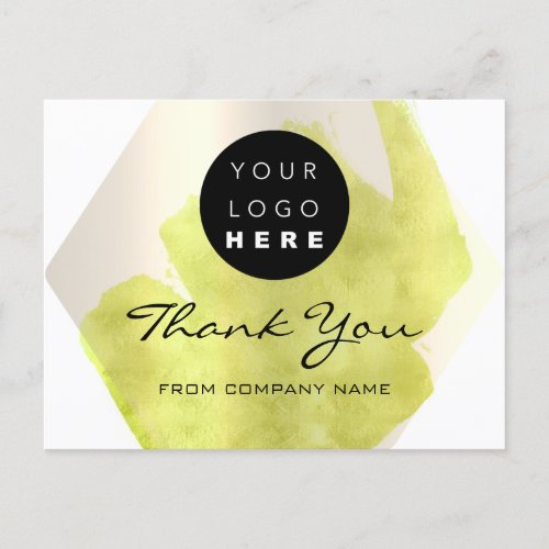 Thank You For Your Purchase Logo Modern Green Postcard