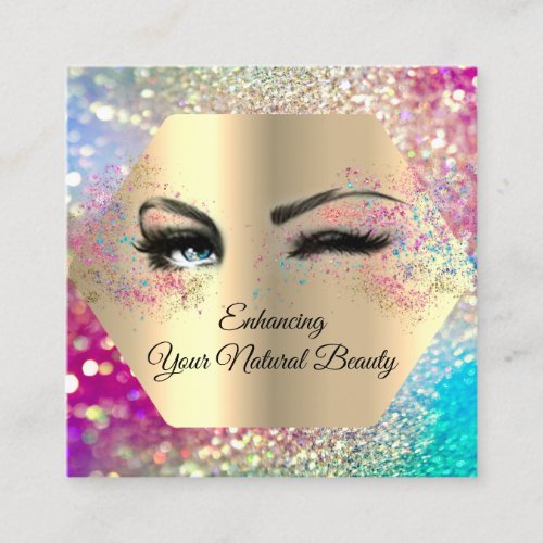 Thank You For Your Purchase Luxury Glitter Square Business Card