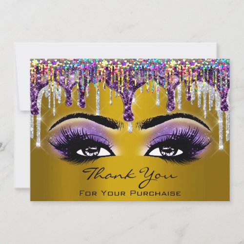 Thank You For Your Purchase Makeup Holograph Holiday Card