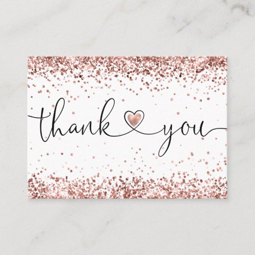 thank you for your purchase modern script heart business card
