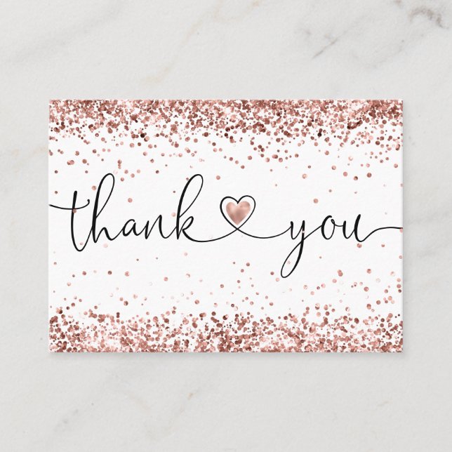 thank you for your purchase modern script heart business card (Front)