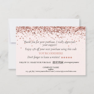 thank you for your purchase modern script heart note card