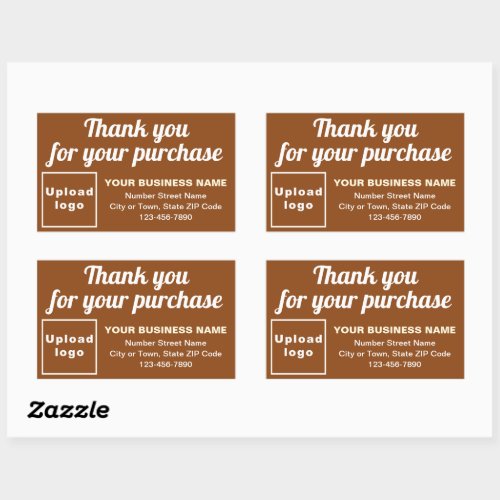 Thank You For Your Purchase on Brown Rectangular Sticker