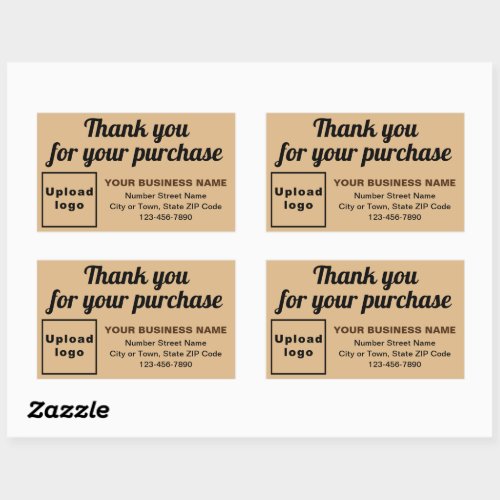 Thank You For Your Purchase on Light Brown Rectangular Sticker