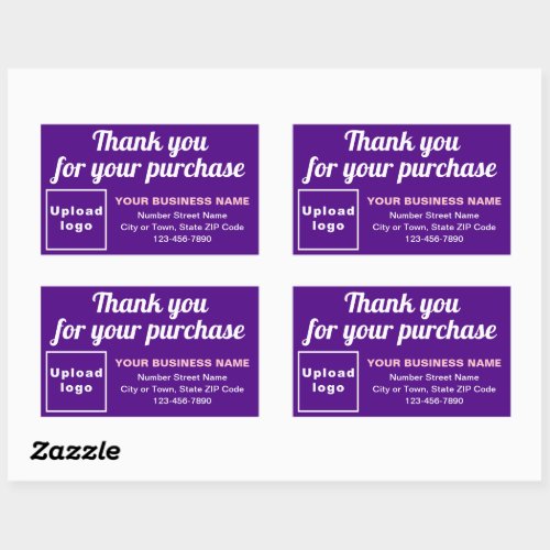 Thank You For Your Purchase on Purple Rectangular Sticker