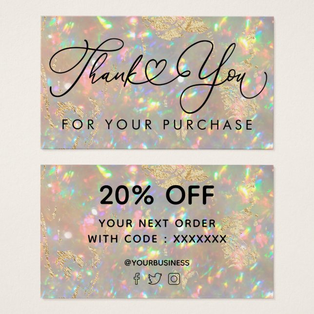 thank you for your purchase opal (Front & Back)