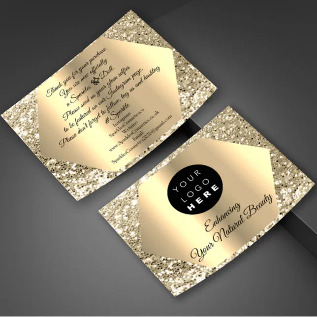 Thank You For Your Purchase Order Golden Logo Business Card | Zazzle
