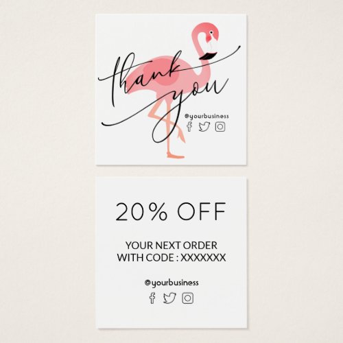 thank you for your purchase pink flamingo