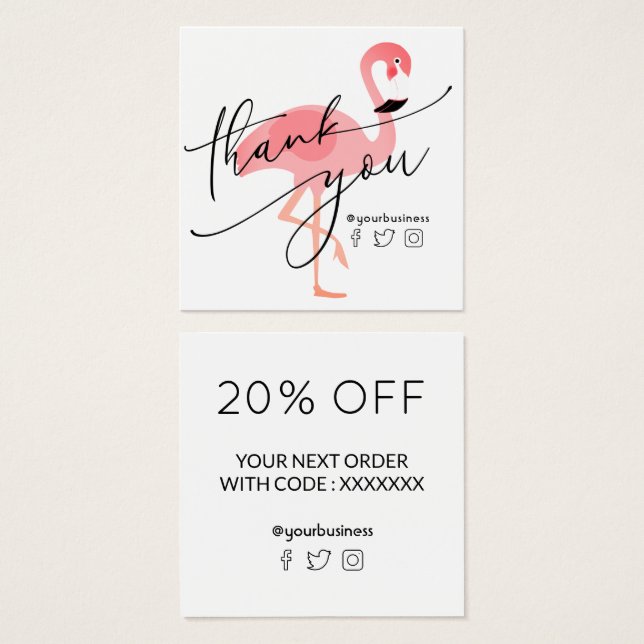thank you for your purchase pink flamingo (Front & Back)