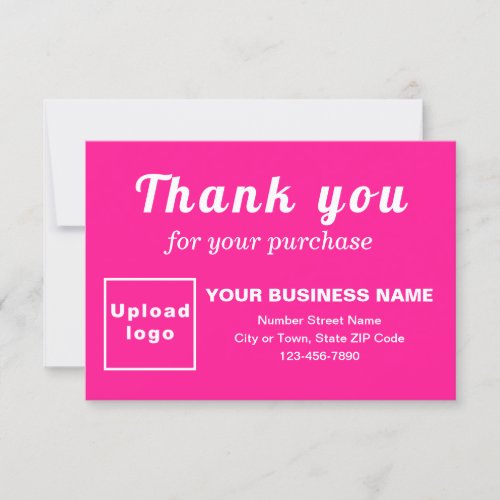 Thank You For Your Purchase Pink Flat Card