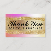 Thank You For Your Purchase Pink Holographic Cards