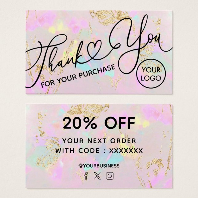 thank you for your purchase pink opal (Front & Back)