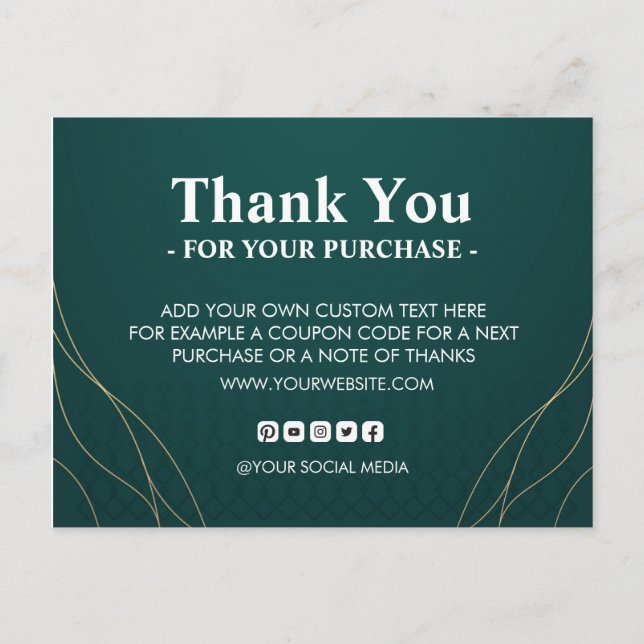 Thank you for your purchase Postcard (Front)