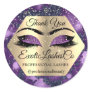 Thank YOU for Your PURCHASE Purple  Eyelashes Classic Round Sticker