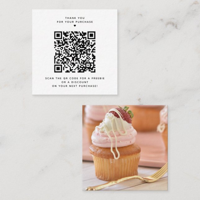 Thank You for Your Purchase QR Code Discount Card (Front/Back)