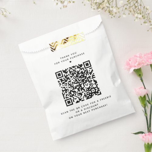 Thank You for Your Purchase QR Code Small Business Favor Bag