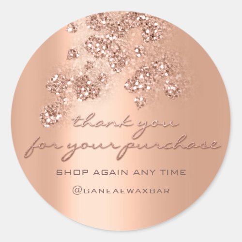 Thank You For Your Purchase Retail Boutique Glam Classic Round Sticker