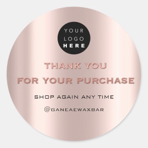 Thank You For Your Purchase Retail Boutique Logo Classic Round Sticker