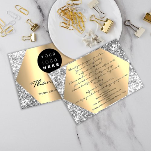 Thank You For Your Purchase Silver Gold Logo Postcard