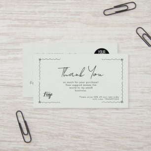 Thank You for Your Purchase Small Business Card