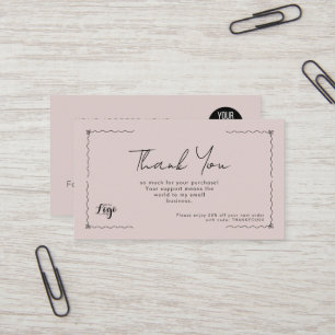 Thank You for Your Purchase Small Business Card   