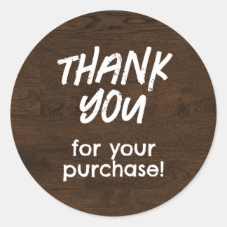 Thank You for Your Purchase Sticker Faux Wood