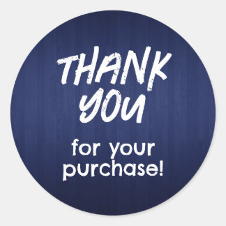 Thank You for Your Purchase Sticker Navy Blue