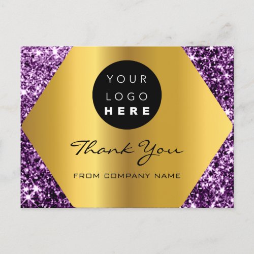 Thank You For Your Purchase Violet Gold Logo Postcard