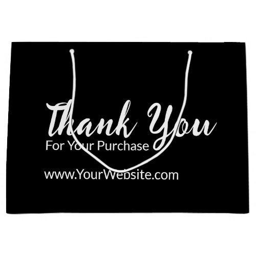 Thank You For Your Purchase Website Black  White Large Gift Bag