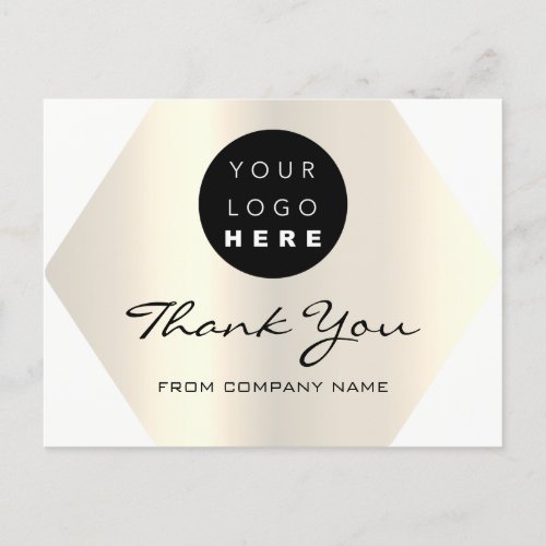 Thank You For Your Purchase White Gold Logo Postcard