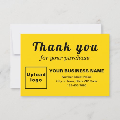 Thank You For Your Purchase Yellow Flat Card