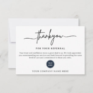 Thank You For Your Referral Card