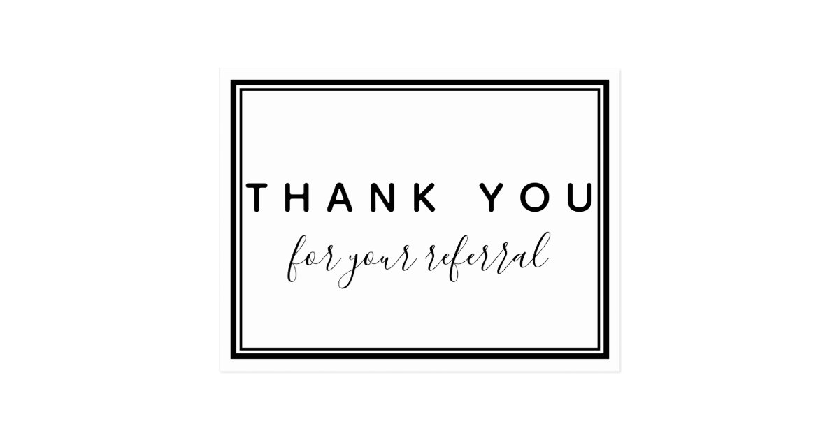 Thank you for your referral, Chiropractic Postcard | Zazzle.com
