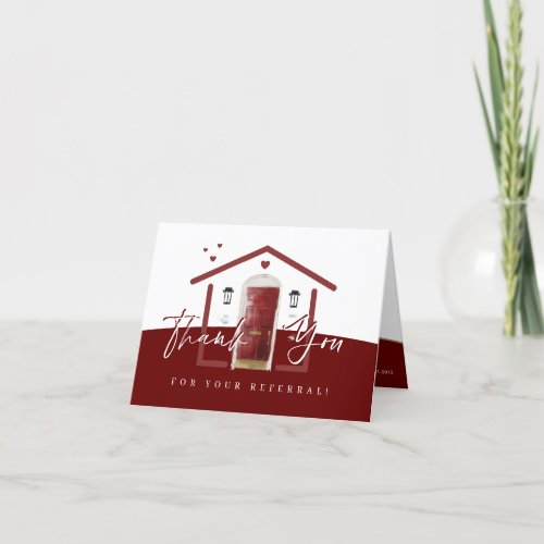 Thank You For Your Referral Red Watercolor Door