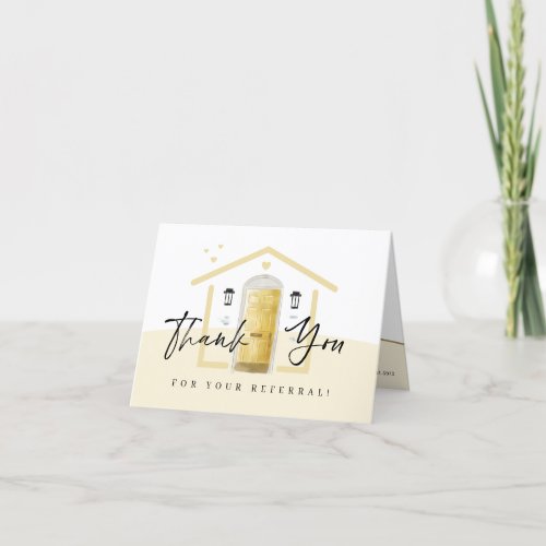 Thank You For Your Referral Yellow Watercolor Door
