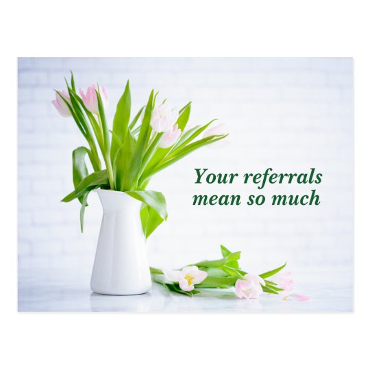 Thank You for Your Referrals Modern Flowers Postcard
