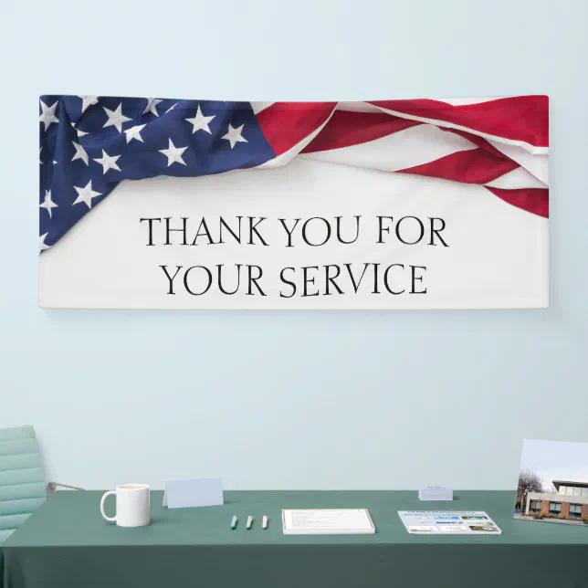 THANK YOU for your service American Flag Banner | Zazzle