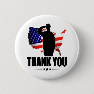 Thank You for your Service American Flag Button