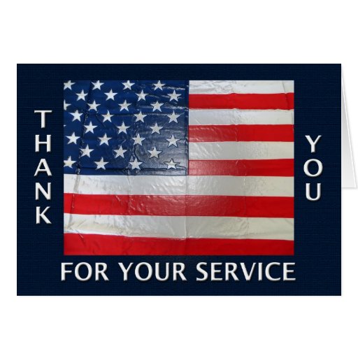 Thank You For Your Service American Flag Card | Zazzle