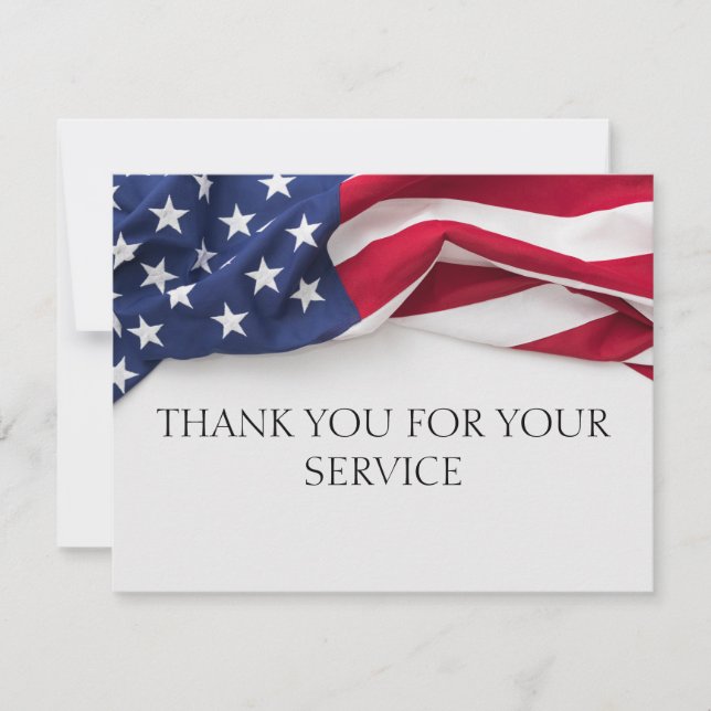 THANK YOU for your service American Flag Cards (Front)