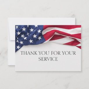 THANK YOU for your service American Flag Cards