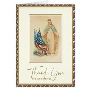 Thank You for Your Service American Flag Cards