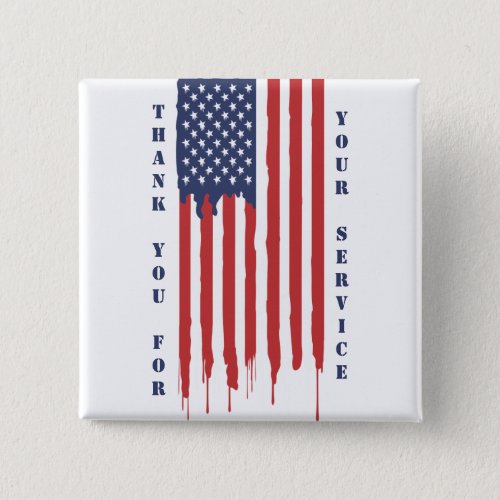 Thank You For Your Service American Flag Graffiti Button